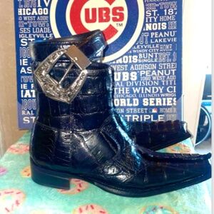 Mauri Black Dress Boots #44167 SZ10 with Black Gator Belt SZ42